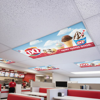 Magnetic light cover installation at Dairy Queen