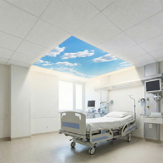 Polycarbonate light panel in a patient room