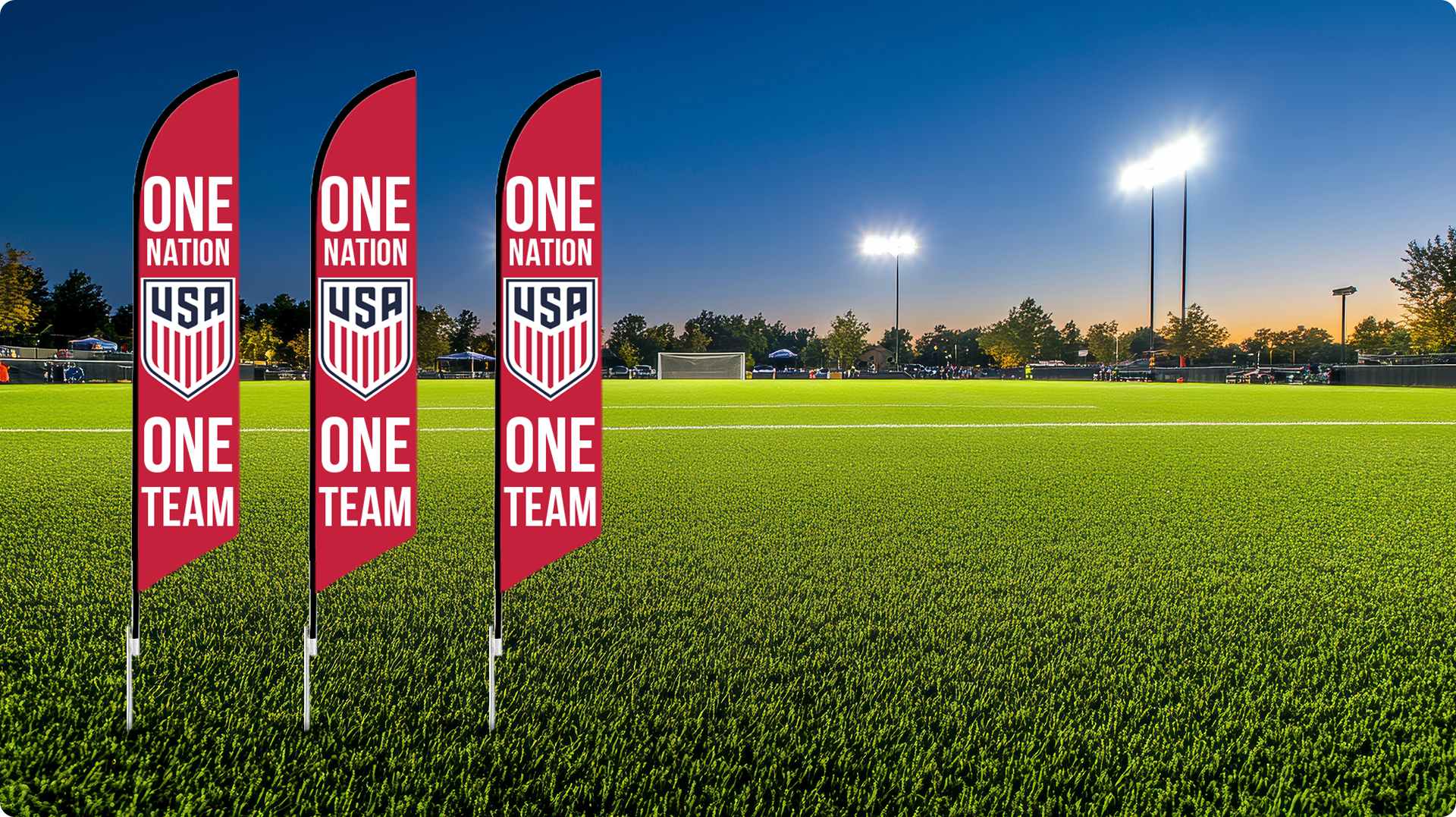 Feather flags at outdoor event